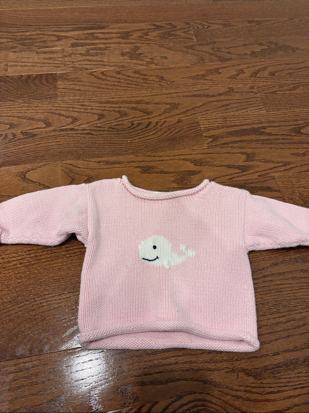 Pink baby girls  Knit Sweater with Whale Motif
